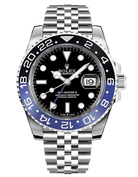 Rolex Men 40mm GMT Master II Batman Black Dial Stainless